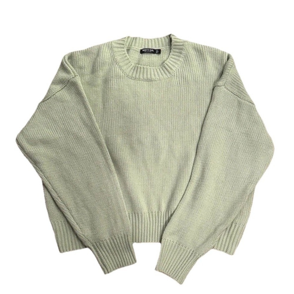 Nasty Gal‎ Collection Women's Light Mint Green Crew Neck Sweater Size Large
